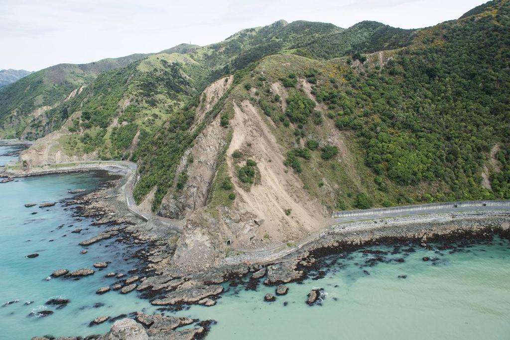 Damage to infrastructure following eathquake on 14 Nov 16 near Kaikoura coast © New Zealand Defence Force